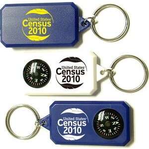 Compass Key Tag with Large Imprint Area on Both Sides