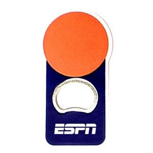 Ping pong ball shape bottle opener with magnet.