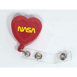 Heart Retractable Badge Reel with Metal Clip