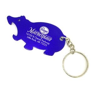 Hippo Aluminum Bottle Opener with Key Chain (6 Week Production)