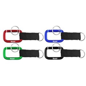 Square Carabiner with Strap and Key Ring