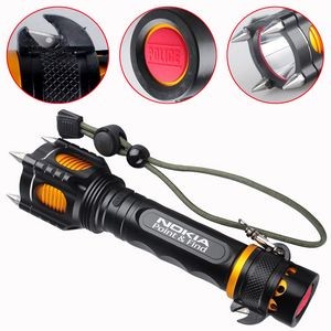 Rechargeable Flashlight With Cutter and Hammer