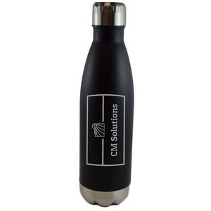 Calico 17oz matte black finish double wall stainless steel water bottle