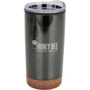 Nanaimo 20oz stainless steel/Polypropylene tumbler with clear lid Grey
