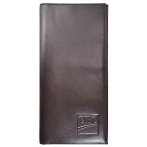 Passport & Ticket Holder brown top grain milled nappa leather