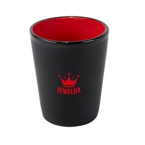 Hilo Thimble 1.5oz 2tone black/red ceramic shot glass