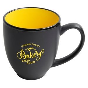 Bistro 16oz 2tone black/yellow mug in Ripple gift box