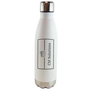 Calico 17oz matte white finish double wall stainless steel water bottle