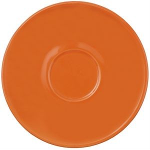 Piccolo saucer 5-3/16" orange vitrified