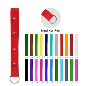3/4" Full Color Polyester Wrist Keychain Lanyard w/ Split Ring