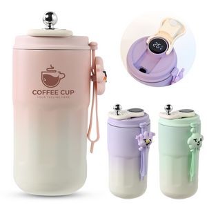 14 Oz. Stainless Steel Vacuum Sealed Coffee Cup With Temperature Display