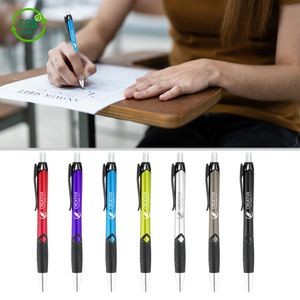 Vibrant Rubber Grip Ballpoint Pen With Clip