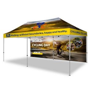 10' X 20' Hex Aluminum Frame Tent w/Full Color Canopy And Back Wall