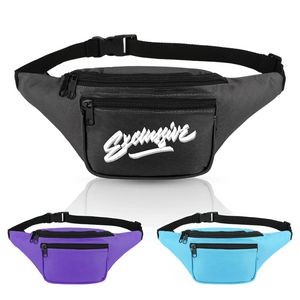 Oxford Fanny Pack With Zippered Pockets
