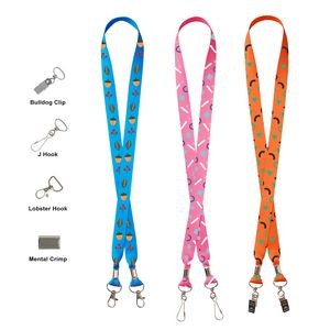 3/4" Custom Double Ended Full Color Sublimated Lanyard