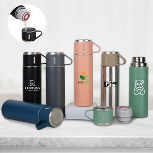 17oz. Stainless Steel Vacuum Flask Insulated Thermos With Cup For Hot And Cold Drinks