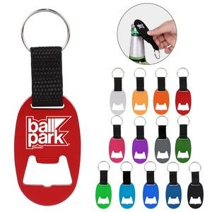 Oval Beer Bottle Opener Keychain