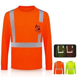 ANSI 107 Class 2 Long Sleeve Safety T-Shirt W / Pocket