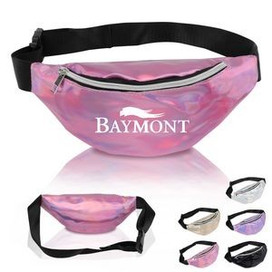Waterproof PVC Holographic Fanny Pack/Waist Bag With Elastic Belt