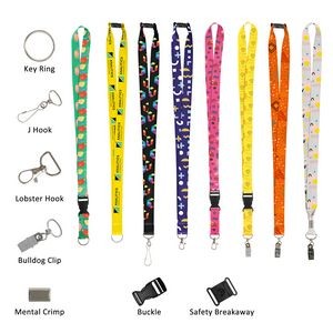 3/4" Full Color Sublimated Custom Polyester Lanyard