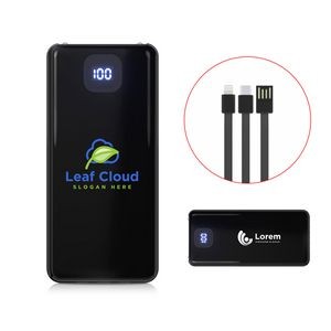 10000mAh Power Bank With Built-in Charging Cables