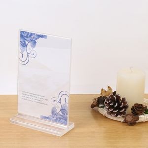 4" x 6" T Shaped Double Sided Acrylic Sign Holder Table Display