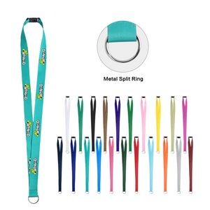 3/4" Full Color Dye- Sublimated Polyester Lanyard w/ Metal Oval Hook