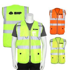 Hi-Vis Reflective Safety Vest w/Pockets