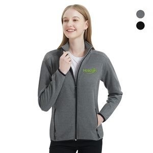 Women's Heathered Sweater Full-Zip Fleece Jacket
