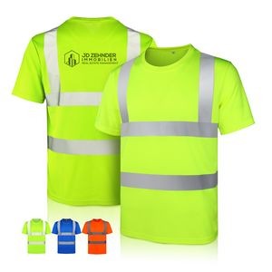 High-Visibility Safety T-Shirt With Two Reflective Stripes