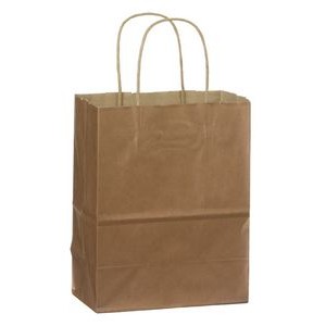 Paper Shopping Bags, Metallic Tints On Natural, Ink Printed - Gem 5¼" x 3¼" x 8.375"