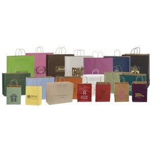 Paper Shopping Bags, Tint On Natural w/A Varnish Stripe, Hot Stamped - Gem 5¼" x 3¼" x 8.375"