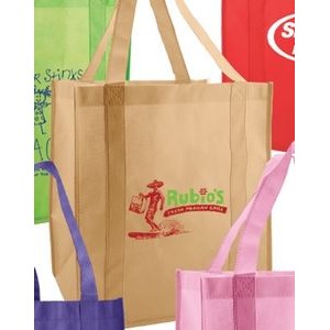 Natural Beige Non-Woven Grocery Bag (12"x8"x13")