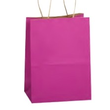 Chimp Scarlet Natural Smooth Paper Shopping Bag (8"x4 3/4"x10 1/2")
