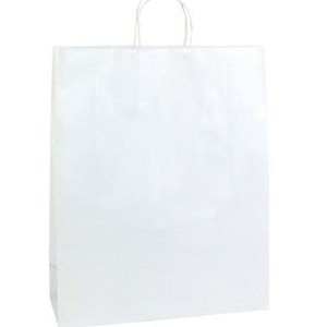 Zebra Bright White Gloss Paper Shopping Bag (16"x6"x19 1/4")