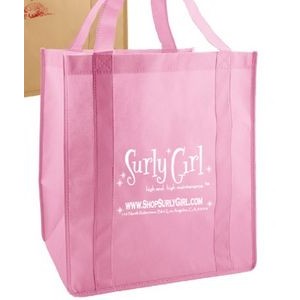 Pink Non-Woven Grocery Bag (12"x8"x13")
