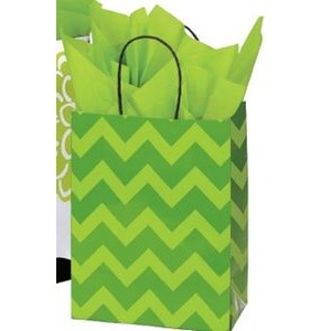Bold Chevron Chimp Printed Paper Shopping Bag