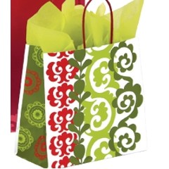 Ornamental Stripe Printed Paper Lynx Shopping Bag (8"x4"x8")