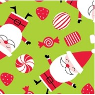 Peppermint Santa Christmas Gift Wrap (833')