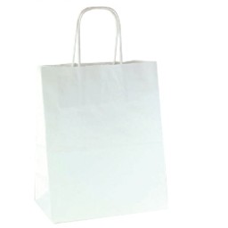 Hippo White Kraft Paper Shopping Bag
