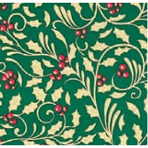 Golden Holly Christmas Gift Wrap (417'x30" or 36")