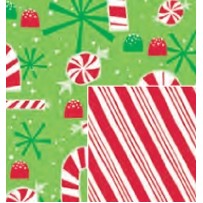Reversible Contempo Canes Christmas Gift Wrap (417'x30" or 36")