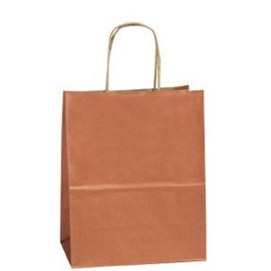 Copper Penny Zebra Precious Metal on Natural Kraft Paper Shopping Bag