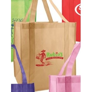 Khaki Beige Non-Woven Grocery Bag (13"x10"x15")