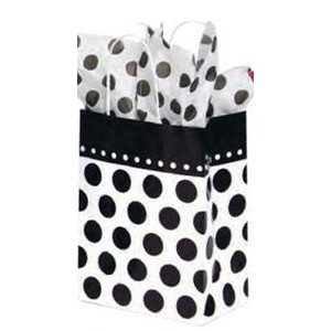 Domino Dot Printed Paper Chimp Shopping Bag (8"x4 3/4"x10 1/2")