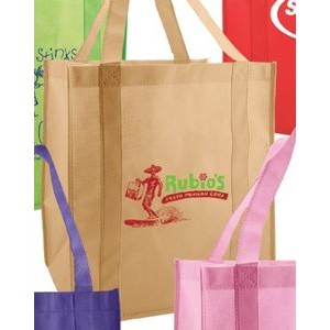 Natural Beige Non-Woven Grocery Bag (13"x10"x15")