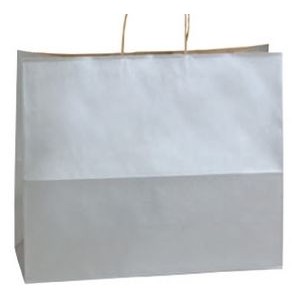 Jaguar Bright White Gloss Paper Shopping Bag (16"x6"x13")