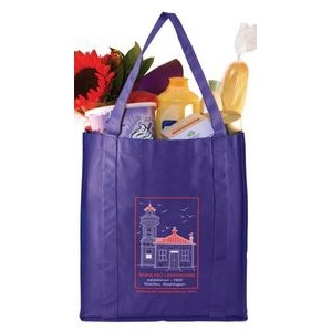 Aqua Blue Non-Woven Grocery Bag (13"x10"x15")