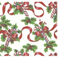 Red Ribbons & Canes Christmas Gift Wrap (833')
