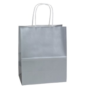 Metallic Platinum Silver Jaguar Gloss Color Paper Shopping Bag (16"x6"x13")